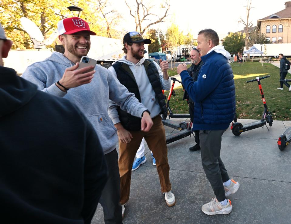Kirk Herbstreit, greets fans prior to the Pat McAfee Show at the University of Utah on Friday, Oct. 27, 2023. | Scott G Winterton, Deseret News