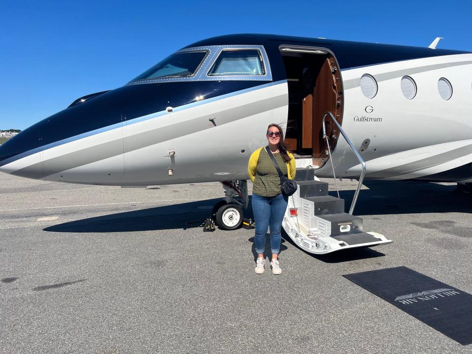 Flying on a Gulfstream G280.