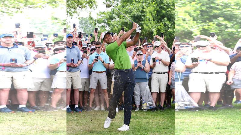 老虎伍茲（Tiger Woods）在第二輪的精采表現，幫助他逆轉晉級。（圖／翻攝自PGA Tour推特）