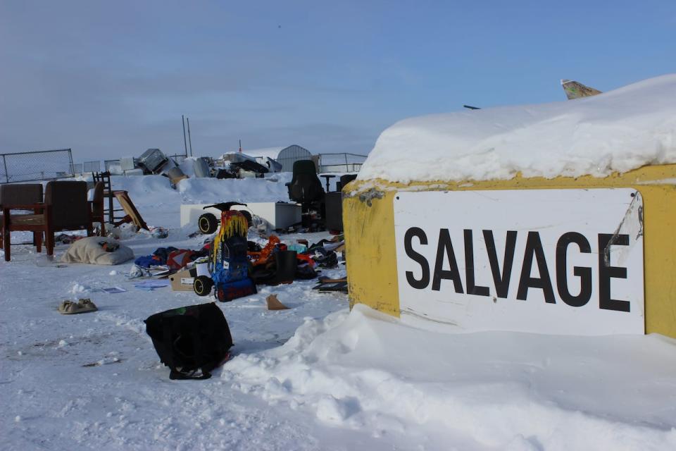 There were slim pickings at the salvaging area at Yellowknife's dump on Friday. 