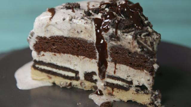 Brownie Ice Cream Cake  Recipe by Leigh Anne Wilkes