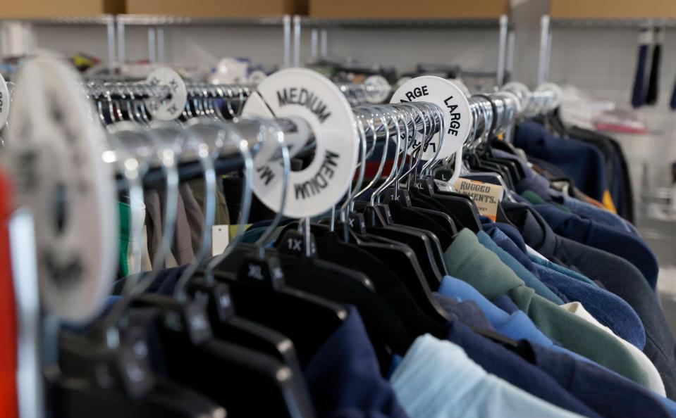 There are a wide variety of clothes at Covenant House in Detroit on Tuesday, May 3, 2022.