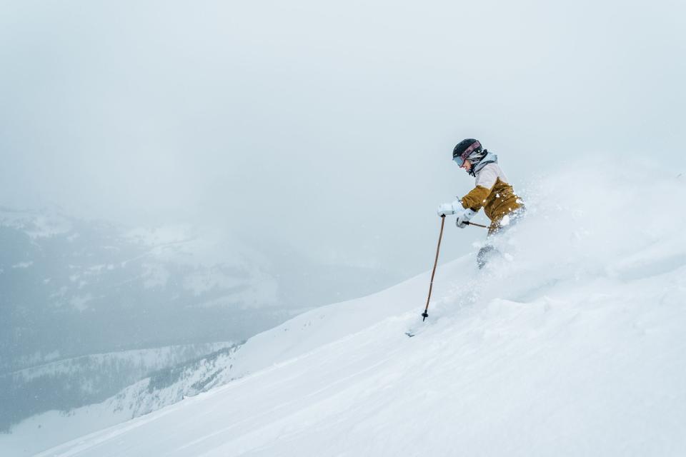 <p>Mark Hartman</p> Descending the Liberty Bowl at Big Sky Resort, in Montana.