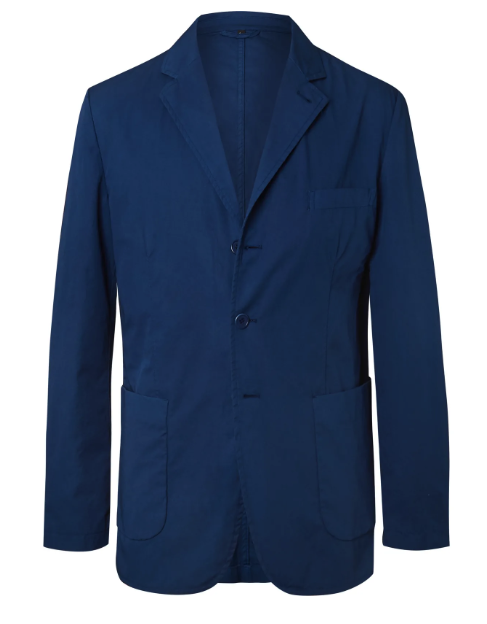 Unstructured Garment-Dyed Cotton-Gabardine Blazer