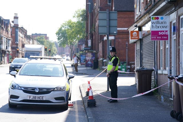 A police officer on Ilkeston Road, Nottingham 