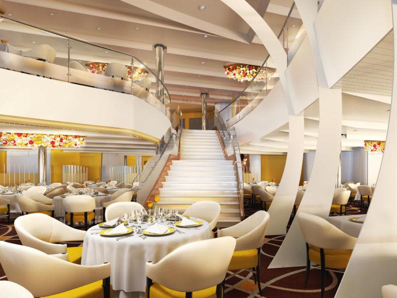 Klassisch-elegant ist der Hauptspeisesaal der «Koningsdam» eingerichtet. Foto: Holland America Line