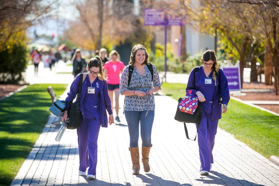 Students at Grand Canyon University's campus in west Phoenix.