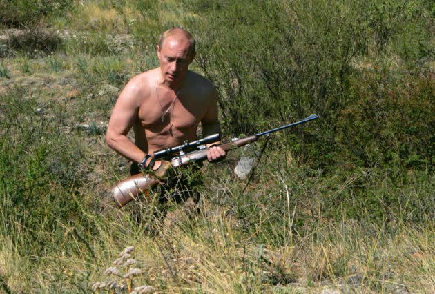 Putin out hunting, pictured in 2010 (Photo: via Associated Press)