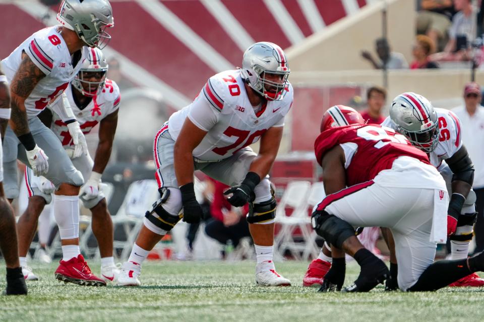 Ohio State offensive line coach Justin Frye, on tackle Josh Fryar (70): “He’s so smart. He really understands the big picture and the whole game."