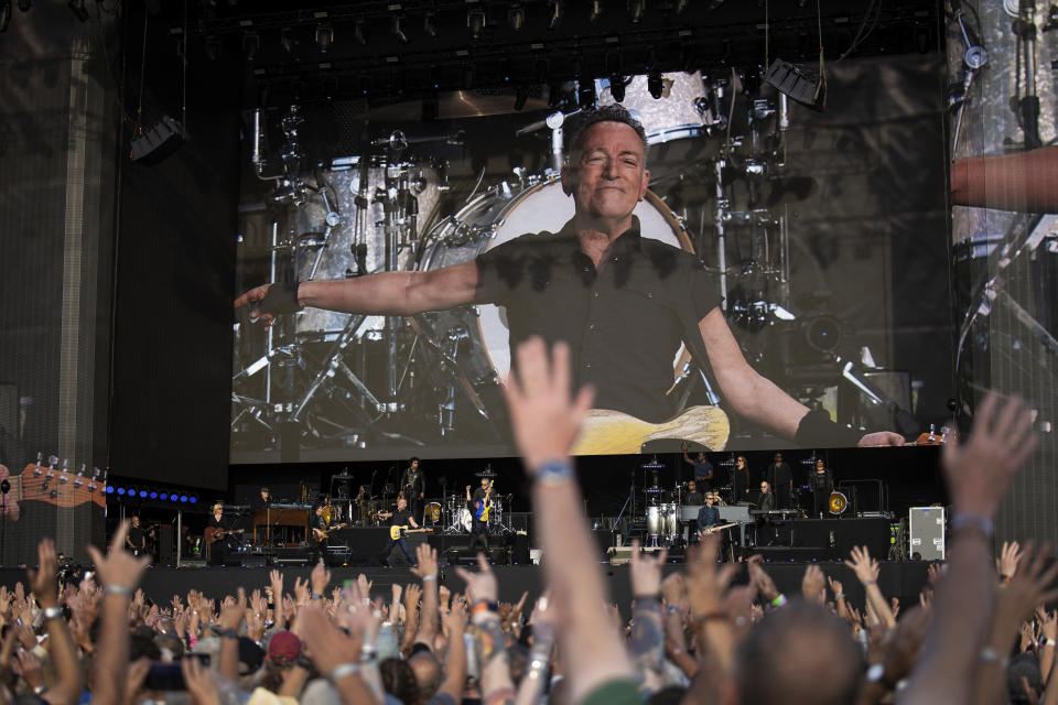 Bruce Springsteen and the E Street Band perform live at British Summer Time Hyde Park in London, Thursday, July 6, 2023. (Photo by Vianney Le Caer/Invision/AP)