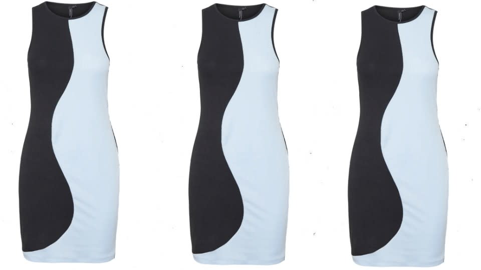 Vero Moda Gila Wavy Colorblock Rib Minidress - Nordstrom, $41 (originally $69)