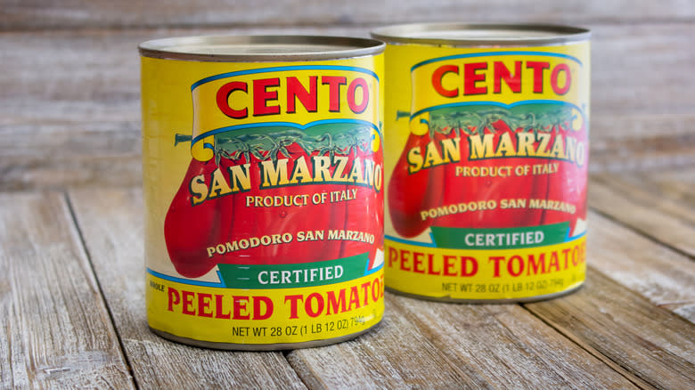 Cans of Cento tomatoes
