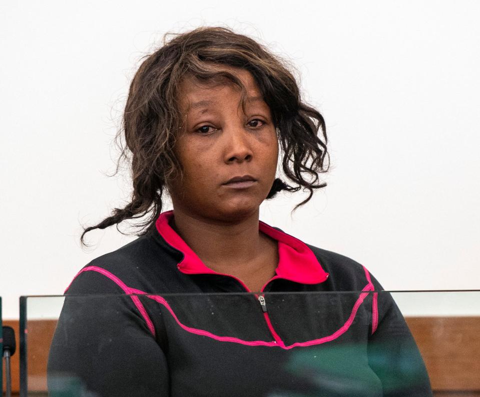 Yvonne Ngoiri at her arraignment Friday in Worcester Superior Court.