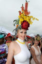 The award to highest hat goes to this racegoer. She's a good aussie though, all native flora