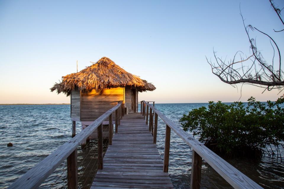 The exterior of the premier overwater bungalow.