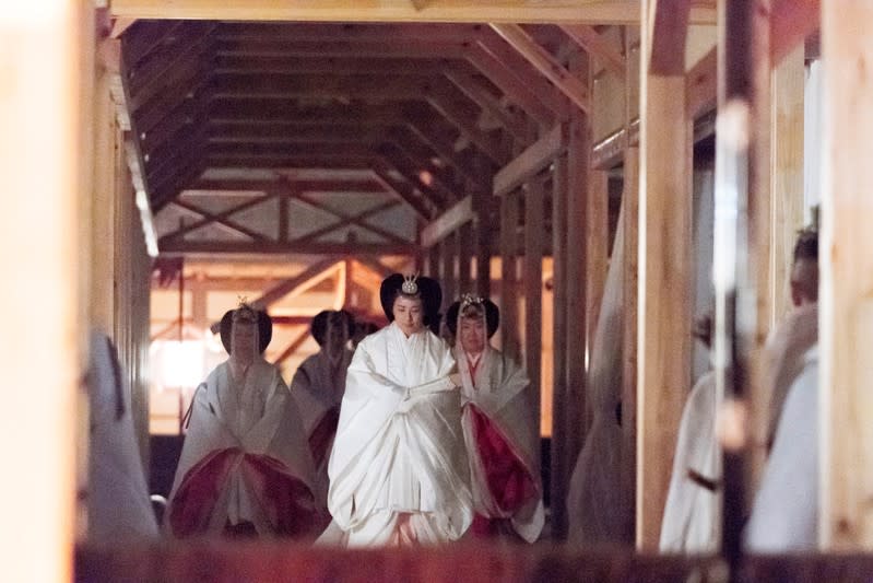 Japan's Empress Masako attends the 'Daijosai' at the Imperial Palace in Tokyo