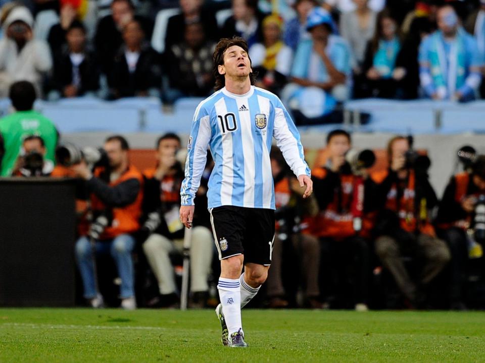 Lionel Messi at the 2010 World Cup.