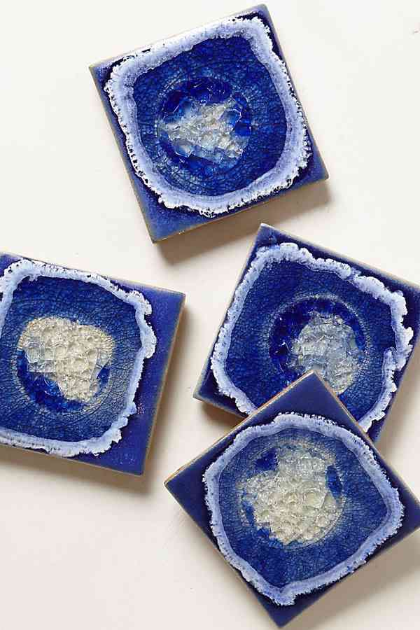 7) Navy Celestial Coaster Set