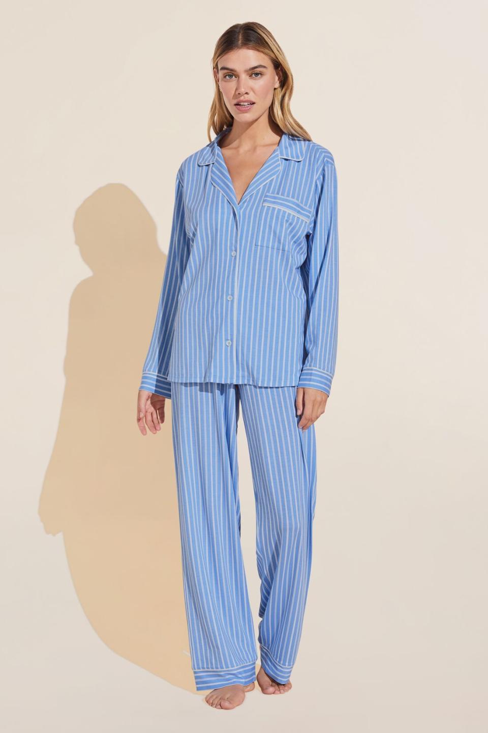 <p><a href="https://go.redirectingat.com?id=74968X1596630&url=https%3A%2F%2Feberjey.com%2Fproducts%2Fgisele-printed-tencel-modal-long-pj-set-nordic-stripes-vista-blue-iv&sref=https%3A%2F%2Fwww.townandcountrymag.com%2Fstyle%2Ffashion-trends%2Fg60606007%2Fthe-weekly-covet-may-3-2024%2F" rel="nofollow noopener" target="_blank" data-ylk="slk:Shop Now;elm:context_link;itc:0;sec:content-canvas" class="link ">Shop Now</a></p><p>Gisele Printed TENCEL™ Modal Long PJ Set</p><p>eberjey.com</p><p>$158.00</p>