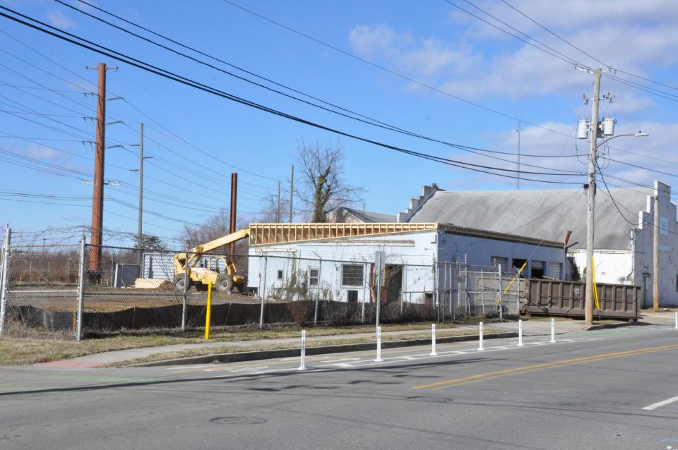 Renovations are in progress Feb. 3, 2023 at the former Southern States building on North West Street in Dover where Rail Haus beer garden is planned.