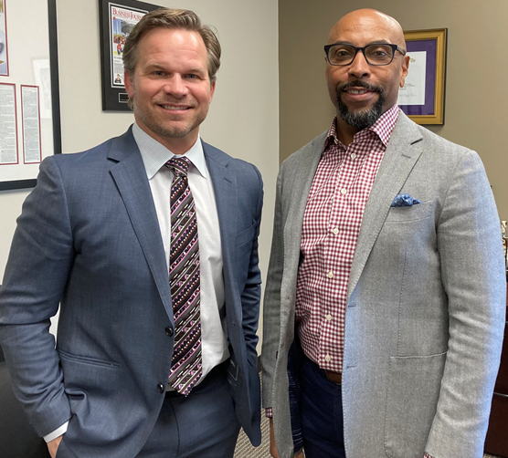 Speedway Motorsports president and CEO Marcus Smith, left, and Nashville Superspeedway president Erik Moses are putting together big plans for the second annual NASCAR Cup Series Ally 400 in June.