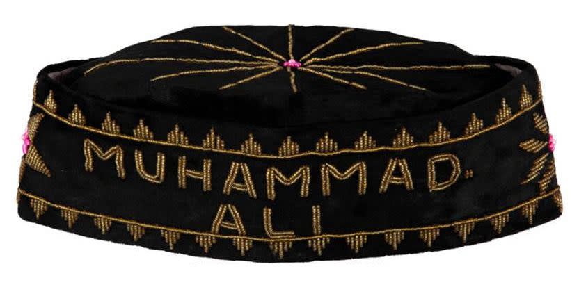 The prayer cap presented to Ali before his "Thrilla in Manila" rematch with Joe Frazier in 1975.