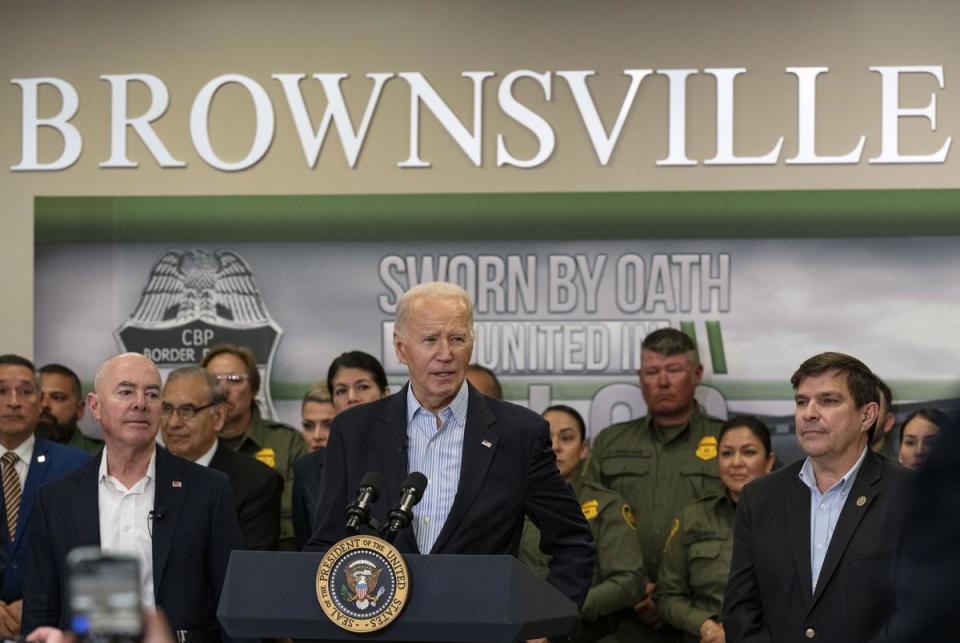 President Joe Biden gives remarks during a visit to Brownsville on Thursday, Feb. 29, 2024.