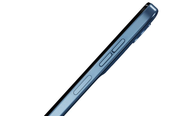 A render of the Moto G Play (2024), showing the power button.