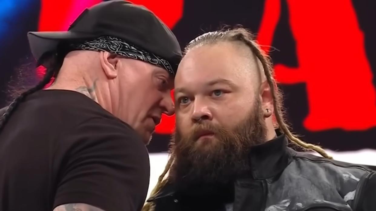  Bray Wyatt and The Undertaker share a brief exchange during Raw XXX on USA Network 