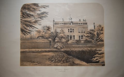 The sale catalogue drawing of Gad's Hill, which Dickens bought in March 1856 - Credit: Eddie Mulholland