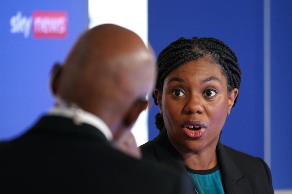 Shadow Secretary of State for Housing, Communities and Local Government and Conservative leadership contender Kemi Badenoch speaks to Sky News (Getty Images)