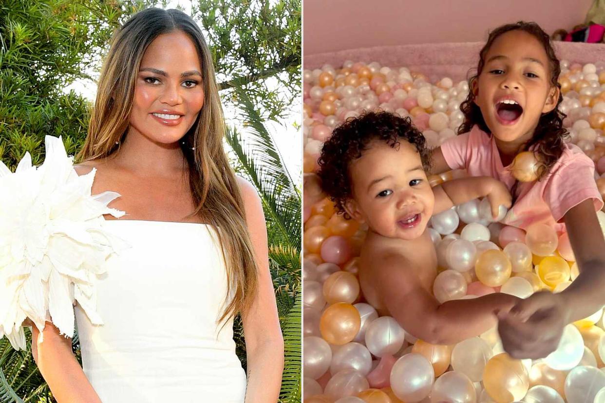 <p>Charley Gallay/Getty Images; Chrissy Teigen/Instagram</p> Chrissy Teigen and her kids Wren and Luna