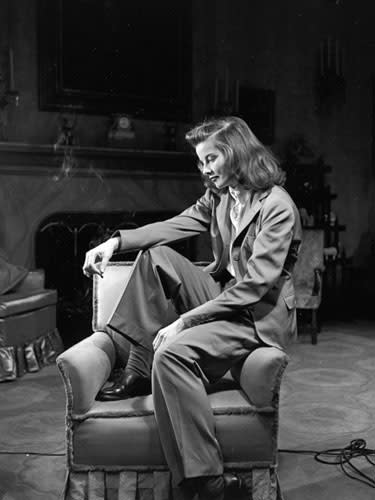 Katherine Hepburn in a menswear style suit, 1938