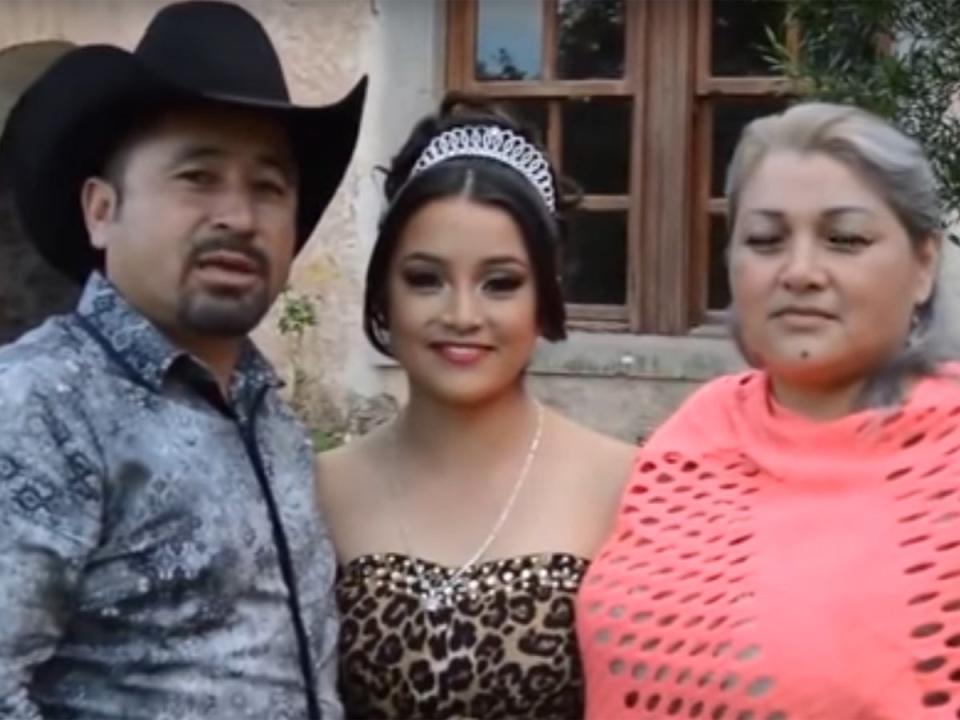 The former president told supporters at a rally in Michigan on Tuesday that 25-year-old Ruby Garcia (centre) was 17 (Youtube)