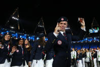 LONDON, ENGLAND - JULY 27: Members of the United States Olympic team enter the stadium during the Opening Ceremony of the London 2012 Olympic Games at the Olympic Stadium on July 27, 2012 in London, England. (Photo by Cameron Spencer/Getty Images)