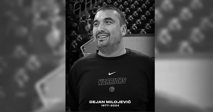 NBA金洲勇士隊的助理教練Dejan Milojević當地時間16日晚上，在鹽湖城一家餐廳用餐時，突然心臟病發，不幸身亡，享年46歲。（圖／Twitter／@warriors）