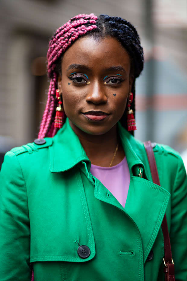 <p>On the street at New York Fashion Week Fall 2020. <em>Photo: Chiara Marina Grioni/Fashionista</em></p>