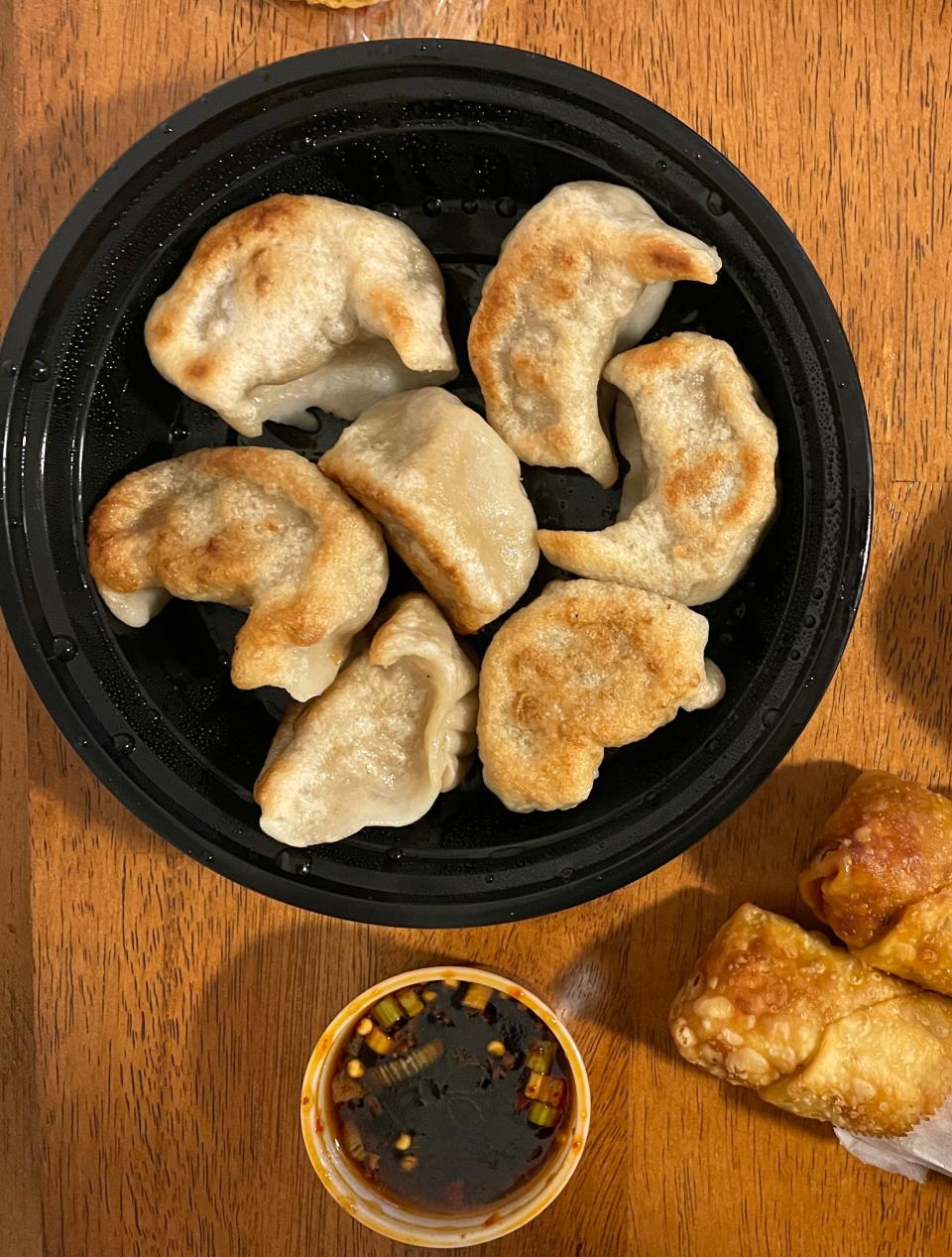 An order of fried dumplings from Hang Yuen Kitchen is $8.25 for seven dumplings.