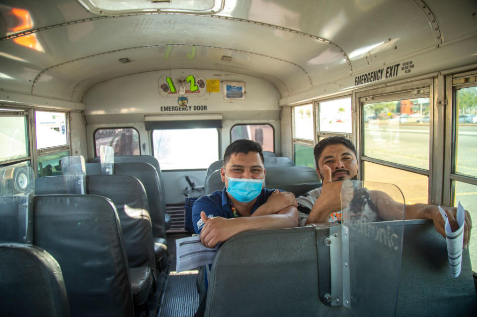 Hundreds of young people come to apply the dose of the Covid-19 vaccine at the mass vaccination centre of the University of Baja California in Tijuana, Mexico. 