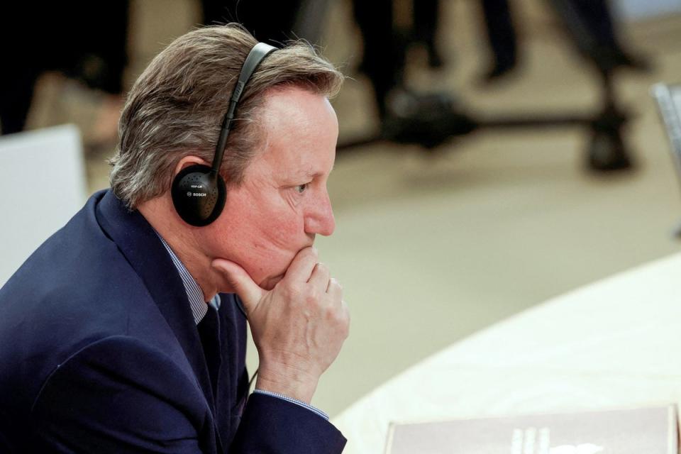 Foreign Secretary David Cameron attends the G7 foreign ministers meeting (POOL/AFP via Getty Images)