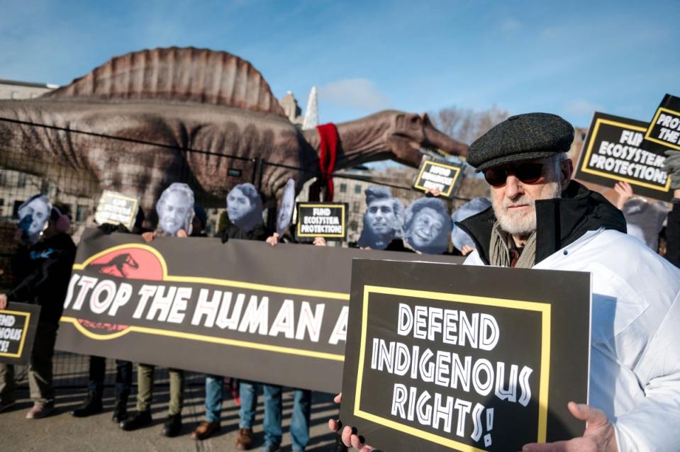 Cromwell protesting outside the COP15 conference in December (AFP via Getty Images)