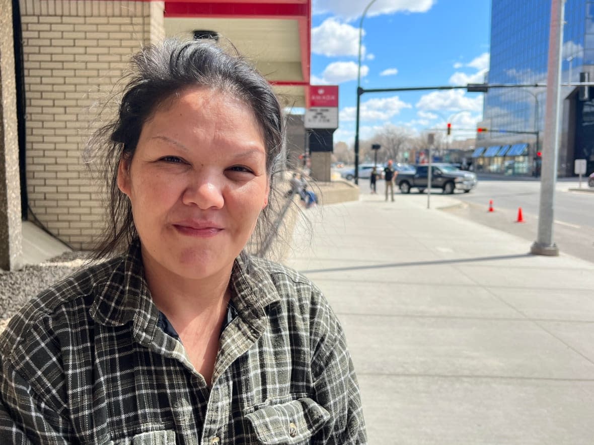 La Loche resident Molly Herman is among the wildfire evacuees who arrived in Regina on Friday. (Sam Samson/CBC - image credit)