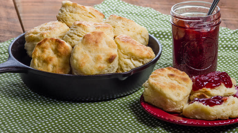 cast iron skillet biscuits with jam