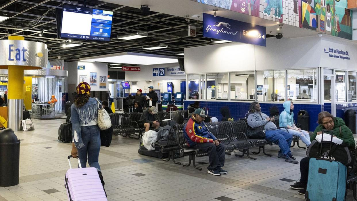  A view of the Greyhound bus station in Chicago in 2023. 