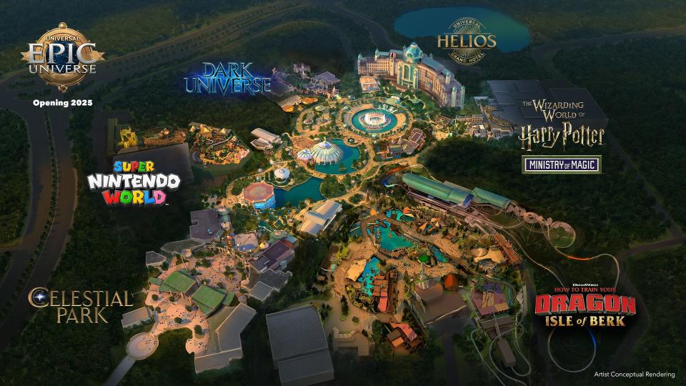 Universal Epic Universe will consist of five worlds, with Celestial Park at the center.