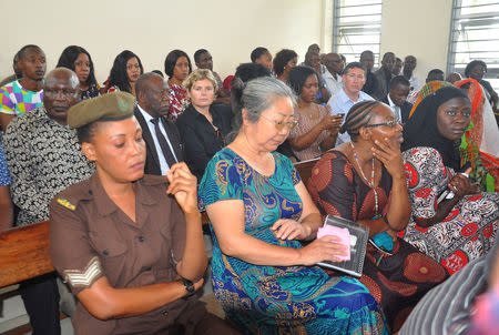 Chinese businesswoman Yang Feng Glan, dubbed the "Ivory Queen", sits inside the Kisutu Resident Magistrate's Court in Dar es Salaam, Tanzania February 19, 2019. REUTERS/Emmanuel Herman