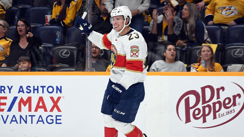 Florida Panthers centre Carter Verhaeghe can give your fantasy hockey team a boost. (Mandatory Credit: Christopher Hanewinckel-USA TODAY Sports)