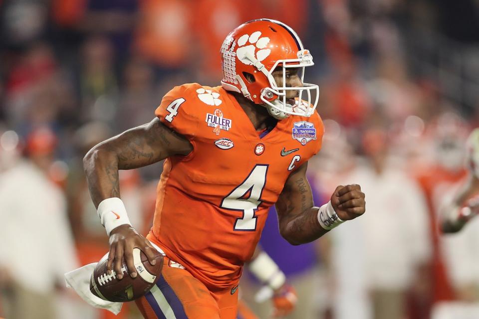 Clemson QB Deshaun Watson could rise again with a big game vs. Alabama. (Getty Images)