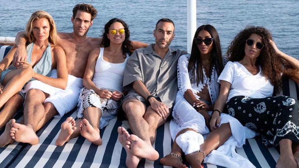 Esther Cañadas, Jon Kortajarena, Naomi Campbell y Michelle Rodríguez en Ibiza