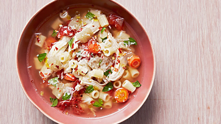 Italian Chicken Soup with Pasta and Tomatoes